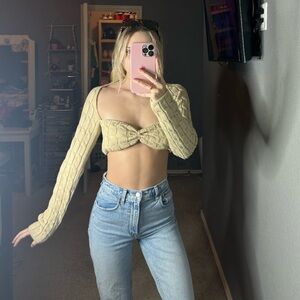 Long Sleeve Sweater Mini Top